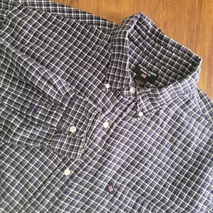Ralph Lauren Jean Co Blue Plaid Long Sleeve Button Up Shirt Men's XL - Picture 1 of 7