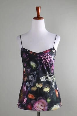 Camiseta sin mangas TED BAKER Londres $75 Gráfico vibrante Floral Cynaria Cami Talla Pequeña 0 1 Foto 1 de 4
