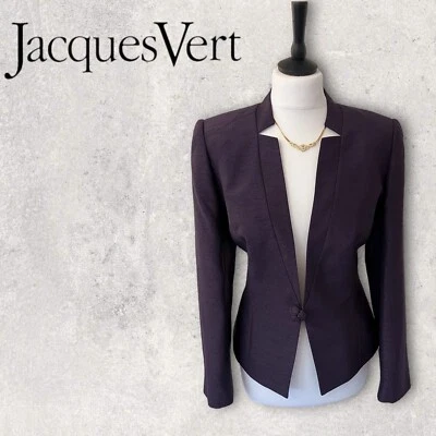 Jacques Vert Womens Deep Plum Collarless Occasion Jacket UK 12 NWT - Image 1 of 4
