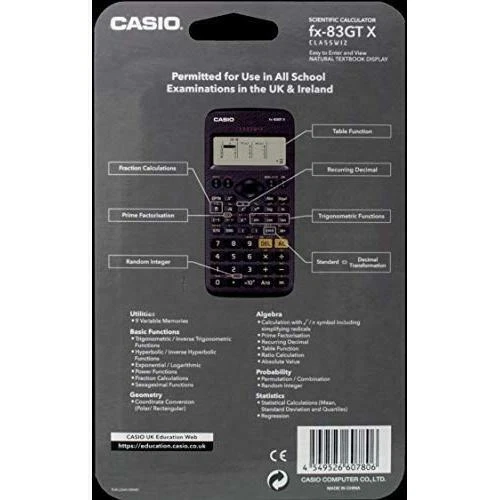 Casio FX83GTX   Scientific Calculator with 276 Functions - Black