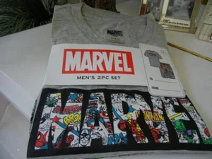 MARVEL SUPER HEROES PERSONAJES NIP HOMBRES 2 PIEZAS SALÓN ROPA DE DORMIR PIJAMA CONJUNTO CORTO - Imagen 1 de 3