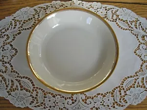 Tazón de sopa vintage Syracuse China REGENT marfil con banda dorada de 7 1/2" ~ - Imagen 1 de 7