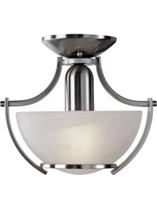 Volume Lighting Durango 1-Light Brushed Nickel Interior Semi-Flush Mount	 - Picture 1 of 1