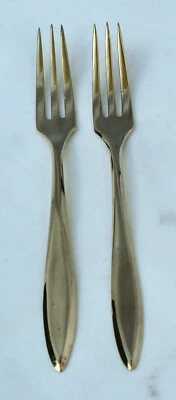 Vintage Dirigold Dirilyte Goldware Regal Flatware Silverware Strawberry Fork - Image 1 of 4