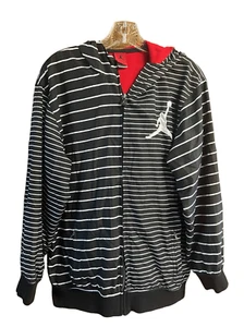 Jordan boys Windbreaker Jacket Sz XL (20) Black/White - Picture 1 of 6