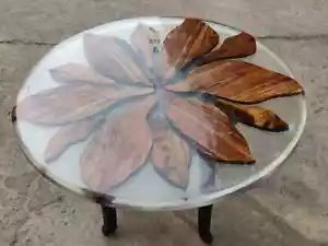Clear Epoxy Coffee Table - Modern River Table - Unique Wood Resin Table for Sale - Picture 1 of 10