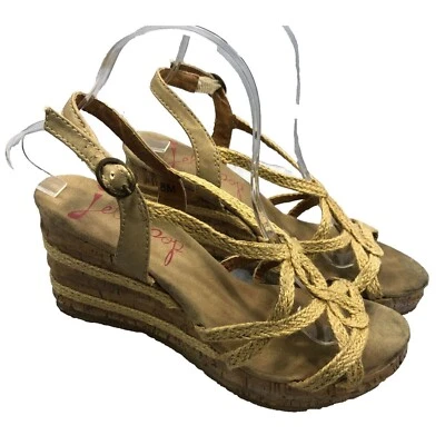 Sandalias de plataforma de cuña de corcho con tiras de yute talla 8 Jellypop para mujer Foto 1 de 4