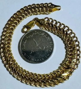 18K 18C 750 Real Fine Saudi Dubai Gold 7.5” Long Infinity Love Bracelet 7.9g 9mm - Picture 1 of 24