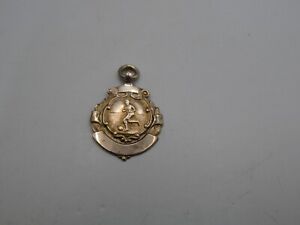 Vintage Sterling Silver Pocket Watch Football Fob/Medal - 1940's - 6.6g