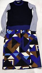 J Crew Collection Geometric Slits Silk Blend Pencil Skirt Size 2
