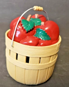 Baking Soda Holder Vintage Apple Basket Refrigerator Deodorizer4" Hi New In Box - Picture 1 of 6