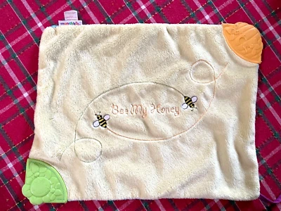 Манчкин Bee мой мед милый одеяло желтый, синий атлас назад, прорезыватели углов - Изображение 1 из 3