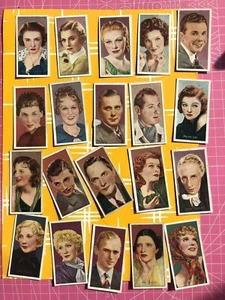 Cigarette cards LOT x20 CARRERAS Film Stars 1930s vintage Hollywood 425/DS - Picture 1 of 2