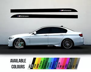 2xFor BMW 5 Series F10 F11 M PERFORMANCE SIDE SKIRT M Sport VINYL STICKERS DECAL - Picture 1 of 7