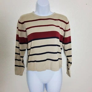Dressbarn Striped Long-Sleeve Sweater - Picture 1 of 9