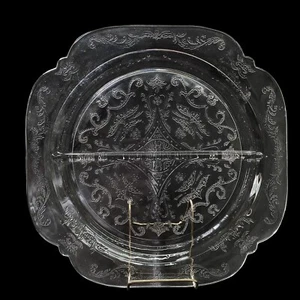 Indiana Glass Recollection Madrid Placa Parrilla Dividida Transparente 2 Partes 10-3/8" - Imagen 1 de 6