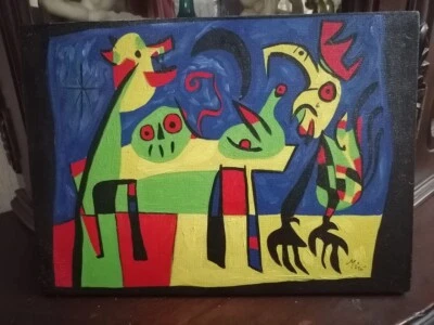 Joan Miró oil painting - Image 1 of 4