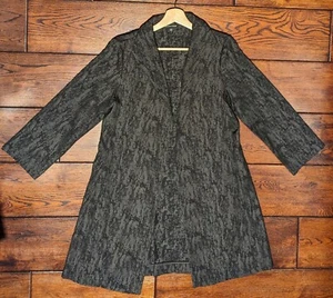 Abrigo para mujer Eileen Fisher pátina jacquard frente abierto en negro talla XS - Imagen 1 de 16