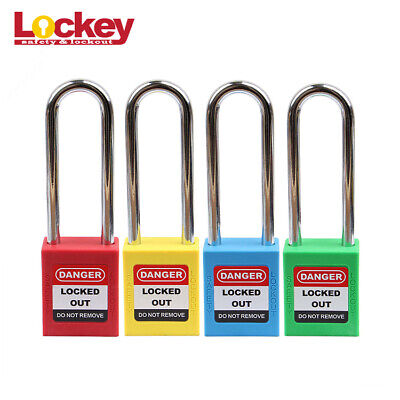 GMET-Safety LOTO Padlock 76mm Long Shackle 6mm/D-LOCKOUT TAG OUT-Warranty 1 Year • 20£