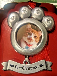 Gloria Duchin Collectible Cat's Paw Print First Christmas Ornament - Picture 1 of 10