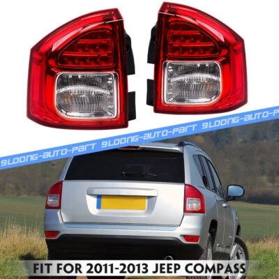 Pair LED Tail Lights For 2011-2013 Jeep Compass Brake Lamps Marker Left & Right Foto 1 de 4