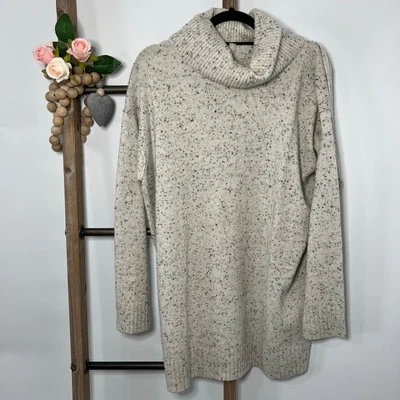 Suéter Athleta Bayshore Manga Larga Capucha Cuello Alto Lana Cachemira Talla Mediana Foto 1 de 4