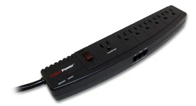 6ft 7 Outlet Surge Protection 1250 Joules by CyberPower  Black - Image 1 of 2