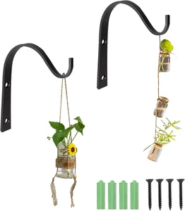 Wandhalterung Blumenampel Halterung Pflanzenhalterung Eisen Wandhaken Outdoor - Bild 1 von 9