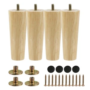 Wooden Furniture Legs 4 Pack 5 inch 12.8cm Cabinet Dresser Feet - Picture 1 of 5