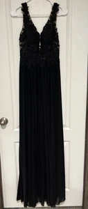Sherri Hill black Mermaid Fit  Enticing Beaded Lace Prom Dress Sz 6 - Picture 1 of 14