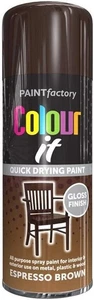 Colour IT 400ml Espresso Braun Glanz Sprühfarbe | Allzweck Holz Metall Kunststoff - Bild 1 von 4