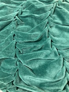 Soft Surroundings Queen size Teal Green Velour Bed skirt And Euro Shams - Picture 1 of 8
