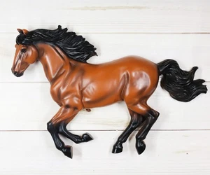 Ebros Western Running Brown Chestnut Horse Wall Decor Sculpture 15.5" Wide - Picture 1 of 10