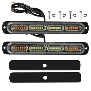 For Car Truck LED Strobe Light Bar Flashing Warning Hazard Beacon Yellow/White - Picture 1 of 19