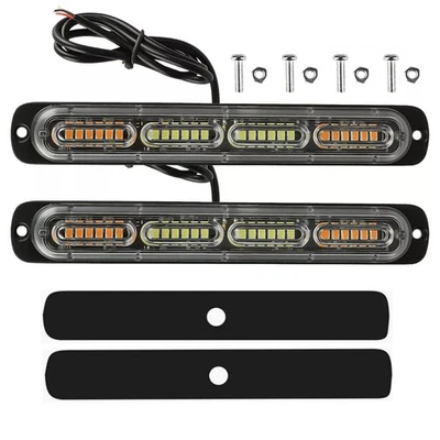 For Car Truck LED Strobe Light Bar Flashing Warning Hazard Beacon Yellow/White - Image 1 of 4