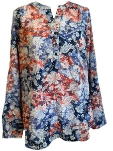 Blusa Zac & Rachel Petite Floral Paisley Roja Blanca Azul Mujer PL - Imagen 1 de 13