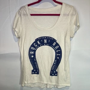 Camisa Express Never Stop Rock N Roll Gran Tamaño Talla Mediana Cuello Redondo Herradura - Imagen 1 de 5