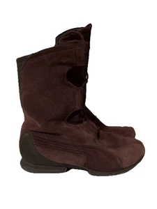 Puma Damen 10 braune Wildleder Stiefel Winter Y2K 90er sportlich Gorpcore Outdoor Walk - Bild 1 von 9