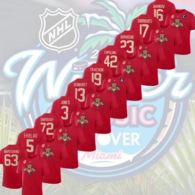Florida Panthers 2026 Clásico de Invierno Nombre y Número: Ekblad, Marchand, Reinhart Foto 1 de 4
