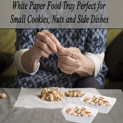 White Paper Food Tray 0.25Lb - Grease-Resistant and Microwavable- Heavy Duty ... - Image 1 of 4