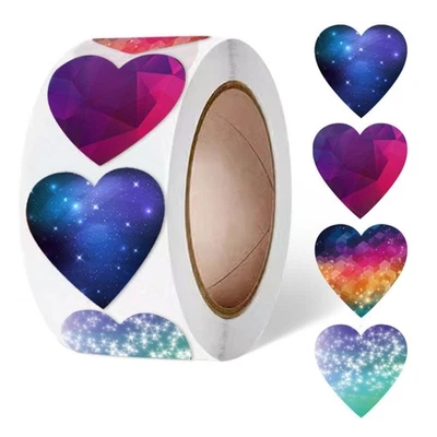 Heart Shape Sticker Adhesive Wrapping Label for Envelope Valentines Card Wedding - Image 1 of 4