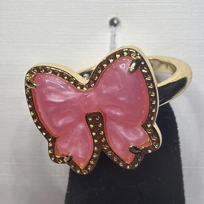 Anillo Kendra Scott Haley Arco Chapado en Oro Latón Rubor Rosa Talla 7 Nueva Bolsa para el Polvo Foto 1 de 4