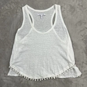 Derek Lam 10 Crosby Pom-Pom Linen Tank Top Soft White Women’s XS - Imagen 1 de 8