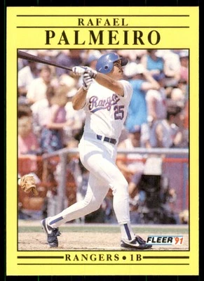 1991 Fleer Rafael Palmeiro Texas Rangers #295 - Image 1 of 2