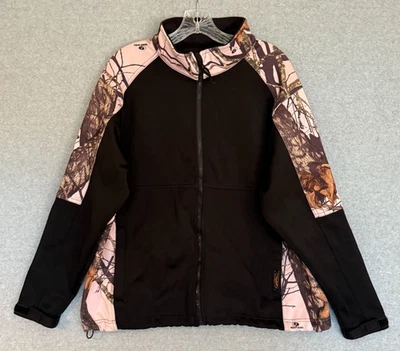 Yukon Gear Mens Camo Hunting Jacket Mens Large Full Zip Lined Black Mossy Oak - Image 1 of 4