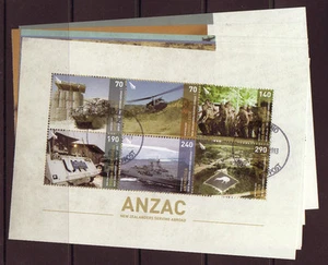 JUEGO DE 7 PANELES DE FOLLETO DE PRESTIGIO ANZAC DE NUEVA ZELANDA, BIEN USADO. - Imagen 1 de 1