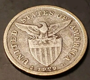 1929 US/Philippines Twenty Centavos Filipinas 75% Silver - Picture 1 of 9