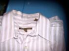 BCBG ATTITUDE 100% cotton l/s Burgundy/Mauve button down shirt -SIZE 17 -34/35