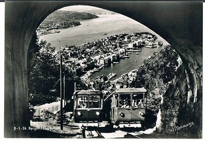 NORMANNS KUNTSFORLAG POSTCARD Bergen Floybanen Funicular RP TYPE C1950s - Picture 1 of 2
