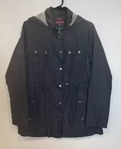 Merona Kapuzen Anorak Kordelzug Taille Jacke Damen M schwarz wasserabweisend - Bild 1 von 6